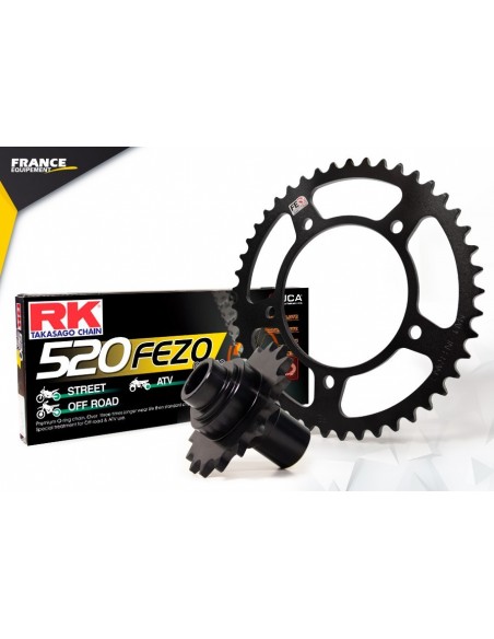 Kit chaine TMAX 530 12-16 CHAINE RK 520 O'RING RENFORCEE avec Attache Rapide