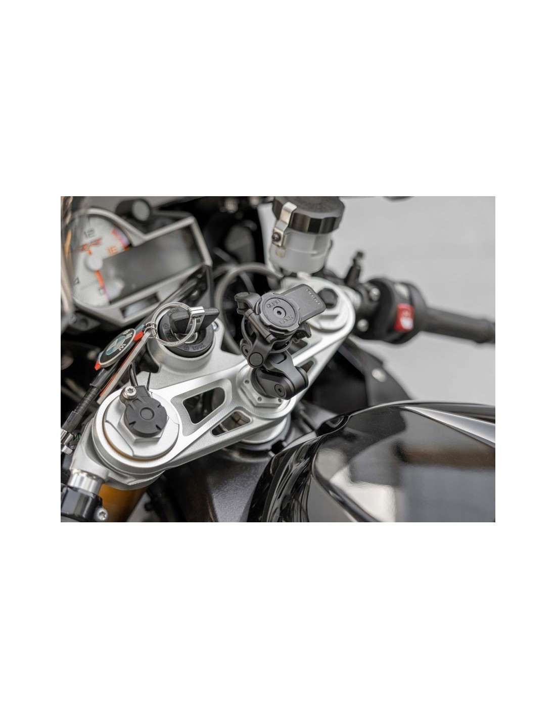 Support moto tige de fourche alu noir PRO de 12.7 à 25.4 m/m réf /  QLM-FSM-PRO - Système Fixation Moto